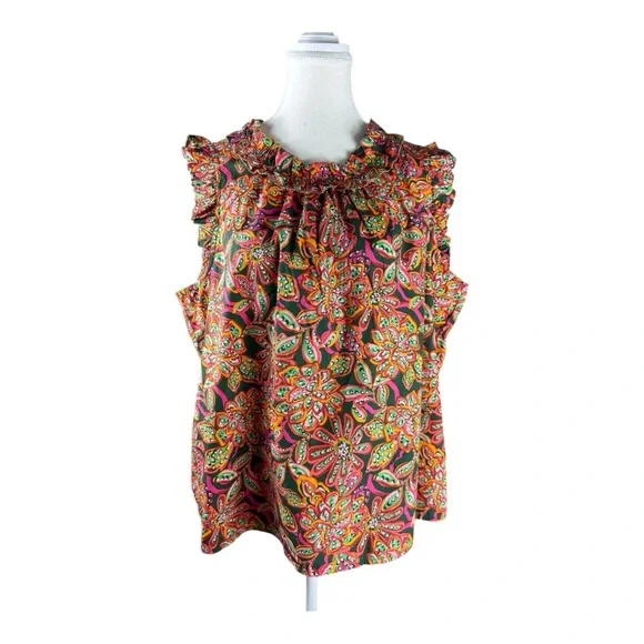 NWOT J. Crew Sleeveless Ruffle Top Size XL - Picture 3 of 6